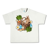 Pistachio easter bunny in basket wıth carrot and eggs Urban Heavy Tee - AdoDesignShop