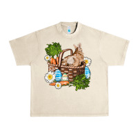 Sandshell easter bunny in basket wıth carrot and eggs Urban Heavy Tee - AdoDesignShop