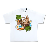 White easter bunny in basket wıth carrot and eggs Urban Heavy Tee - AdoDesignShop