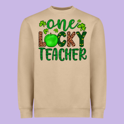 One Lucky Teacher Heavyweight Sweatshirt Designed By Artiststas