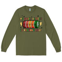 Army Green social battery Long Sleeve Tee - MaliasSmallBusiness