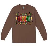 Chestnut social battery Long Sleeve Tee - MaliasSmallBusiness