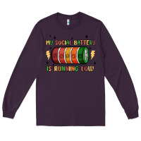 Plum social battery Long Sleeve Tee - MaliasSmallBusiness