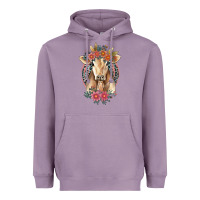 Lavender flower cow Heavyweight Hoodie - Jasminsmagicworld