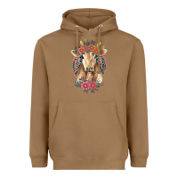 Toasted Coconut flower cow Heavyweight Hoodie - Jasminsmagicworld