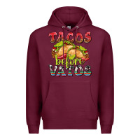 Burgundy Tacos Before Vatos Premium Hoodie - texasbilliewilder