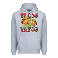 Heather Grey Tacos Before Vatos Premium Hoodie - texasbilliewilder