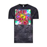 Cloud Black tie dye floral seamless pattern Vintage Tee - BundleAndBundleShop