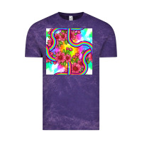 Cloud Purple tie dye floral seamless pattern Vintage Tee - BundleAndBundleShop