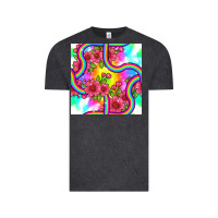 Vintage Black tie dye floral seamless pattern Vintage Tee - BundleAndBundleShop