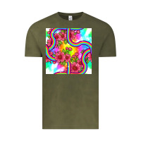 Vintage Olive tie dye floral seamless pattern Vintage Tee - BundleAndBundleShop