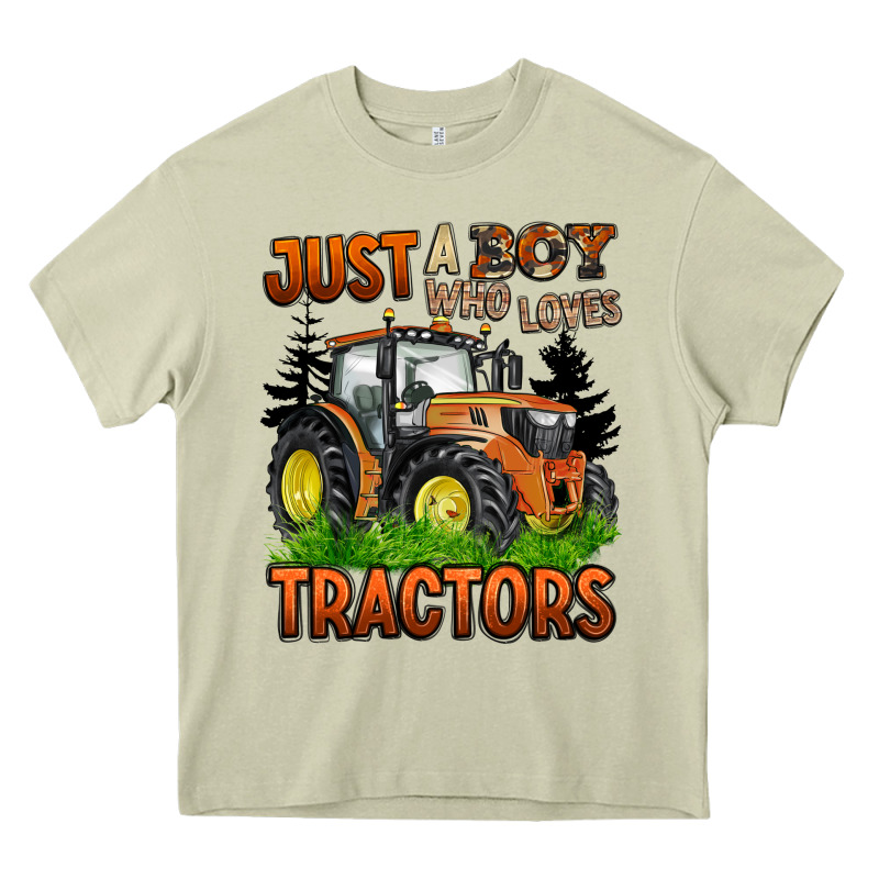 Just A Boy Who Loves Tractors Heavy Core Tee by BarkalooDesign | Teevron