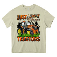 Mossy just a boy who loves tractors Heavy Core Tee - BarkalooDesign