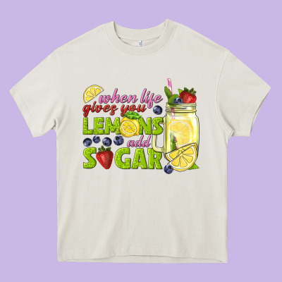 When Life Gives You Lemons Add Sugar Tbw Heavy Core Tee Designed By Texasbilliewilder