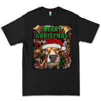 Black merry christmas heifer with cowbells Premium Tee - RanaPortraitStore