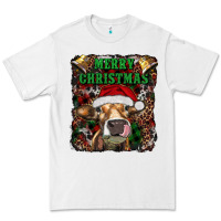 White merry christmas heifer with cowbells Premium Tee - RanaPortraitStore