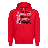 Red let them praise his name with dancing Zipper Hoodie - NancyCooperArtShop