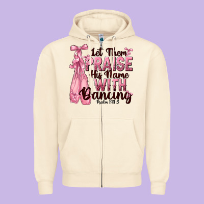 Let Them Praise His Name With Dancing Zipper Hoodie Designed By Nancycooperartshop