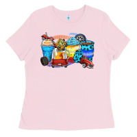 Bubblegum Pink truck coffee cups Ladies Tee - Zillion Design Studio