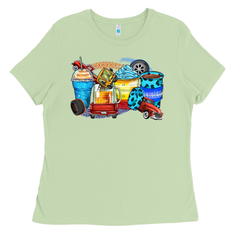 Truck Coffee Cups Ladies Tee by Zillion Design Studio | Teevron