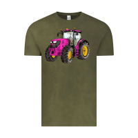 Vintage Olive western farm tractor pink Vintage Tee - Artiststas