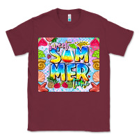 Burgundy Sweet Summer Time Classic Tee - CowhideDigitalArt