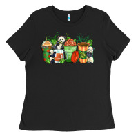Black panda coffee cups Ladies Tee - Zillion Design Studio