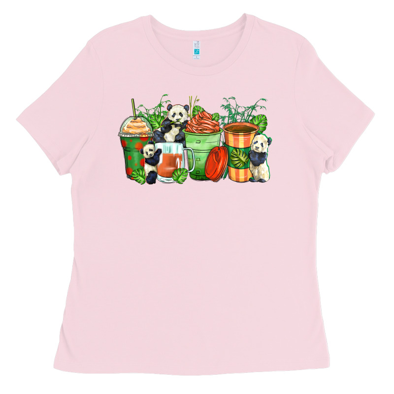 Panda Coffee Cups Ladies Tee by Zillion Design Studio | Teevron