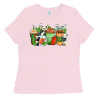 Bubblegum Pink panda coffee cups Ladies Tee - Zillion Design Studio