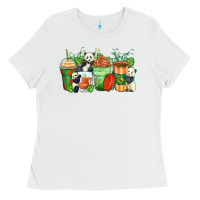 White panda coffee cups Ladies Tee - Zillion Design Studio