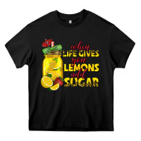 Black when life gives you lemons add sugar Heavy Core Tee - texasbilliewilder