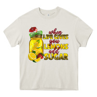 Cream when life gives you lemons add sugar Heavy Core Tee - texasbilliewilder
