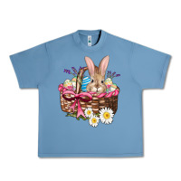 Pebble Blue easter bunny and basket Urban Heavy Tee - AdoDesignShop
