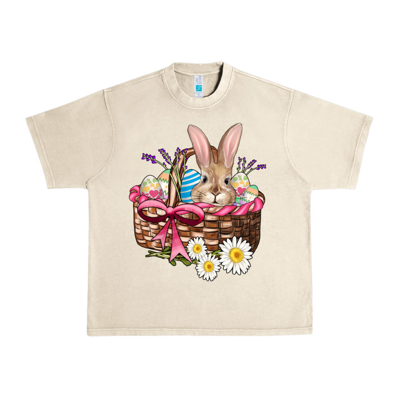 Easter Bunny And Basket Urban Heavy Tee by AdoDesignShop | Teevron