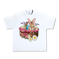 White easter bunny and basket Urban Heavy Tee - AdoDesignShop