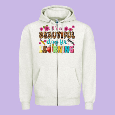 Its A Beautiful Day For Learning Zipper Hoodie Designed By Nancycooperartshop