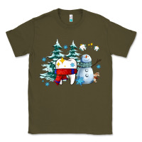 Army Green dental christmas teeth and winter with snowman Classic Tee - AdoDesignShop