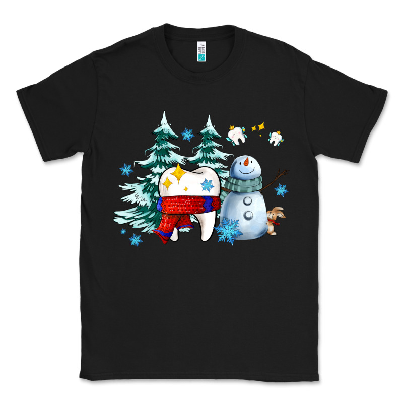 Dental Christmas Teeth And Winter With Snowman Classic Tee by AdoDesignShop | Teevron