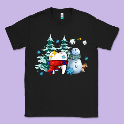Dental Christmas Teeth And Winter With Snowman Classic Tee Designed By Adodesignshop