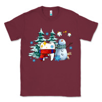 Burgundy dental christmas teeth and winter with snowman Classic Tee - AdoDesignShop