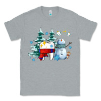 Heather Grey dental christmas teeth and winter with snowman Classic Tee - AdoDesignShop