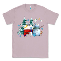 Lilac dental christmas teeth and winter with snowman Classic Tee - AdoDesignShop