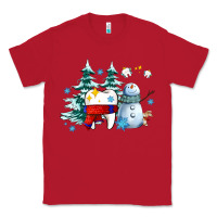 Red dental christmas teeth and winter with snowman Classic Tee - AdoDesignShop