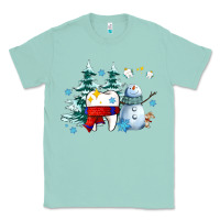 Seafoam dental christmas teeth and winter with snowman Classic Tee - AdoDesignShop