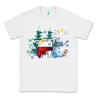 White dental christmas teeth and winter with snowman Classic Tee - AdoDesignShop