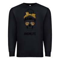 Black Glitter Patterned Leopard Mom Skull Premium Sweatshirt - Bettercallsaul
