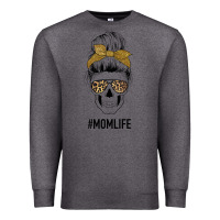 Charcoal Heather Glitter Patterned Leopard Mom Skull Premium Sweatshirt - Bettercallsaul