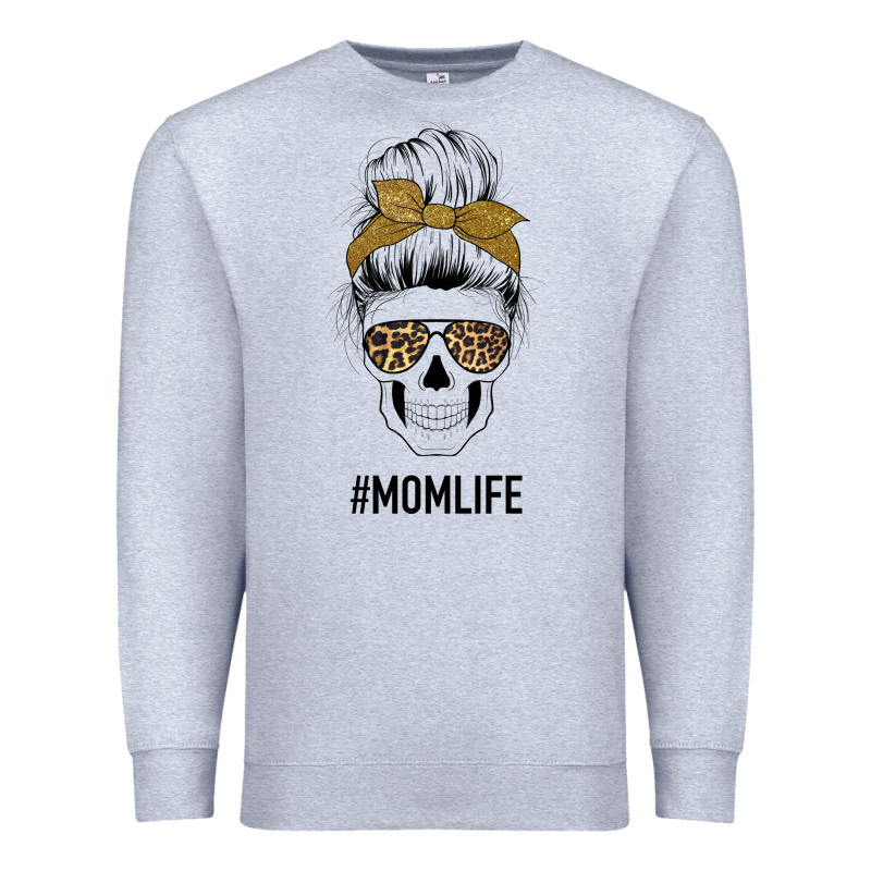 Glitter Patterned Leopard Mom Skull Premium Sweatshirt by Bettercallsaul | Teevron