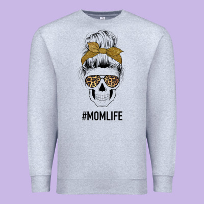 Glitter Patterned Leopard Mom Skull Premium Sweatshirt Designed By Bettercallsaul