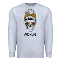 Heather Grey Glitter Patterned Leopard Mom Skull Premium Sweatshirt - Bettercallsaul